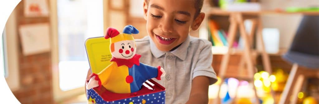 category-infant Infant and Preschool Toys - Boy with Jester Jack in the Box