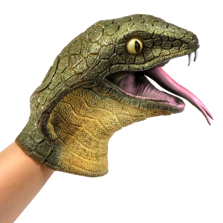 Cobra Hand Puppet on hand right
