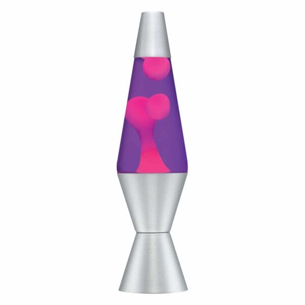 14.5” LAVA® Lamp – pink wax, purple liquid, silver base and cap