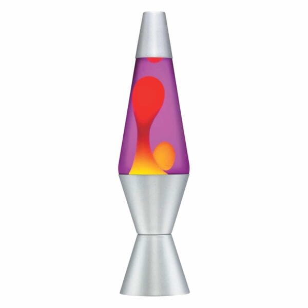14.5” LAVA® Lamp – yellow wax, purple liquid, and silver base and cap