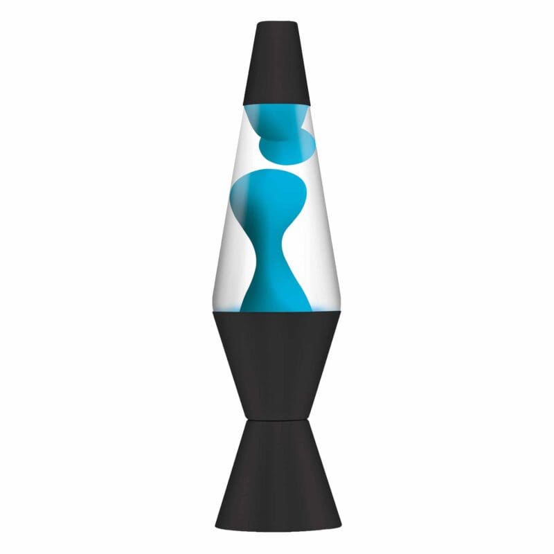 23130401US-LavaLamp-14-5-Neon-Blue-and-Clear-web 14.5” LAVA® Lamp Neon – neon blue wax, clear liquid, black base and cap