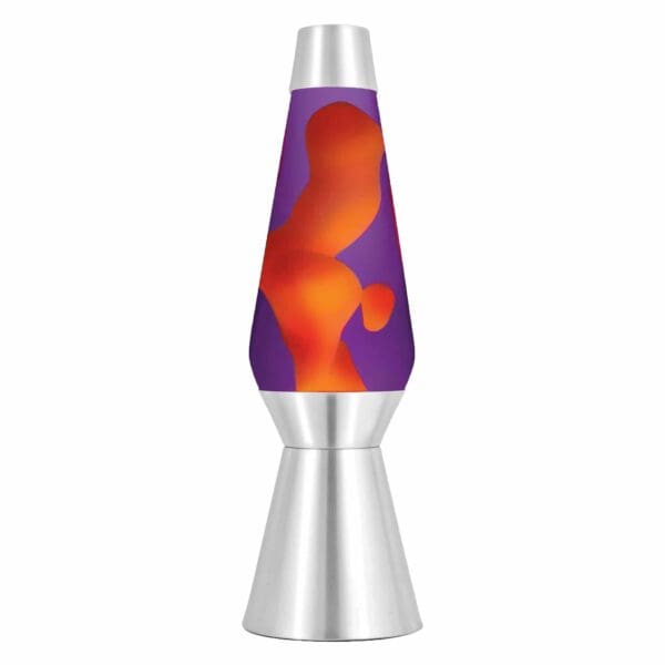 27” LAVA® Lamp Grande – yellow wax, purple liquid, silver base and cap