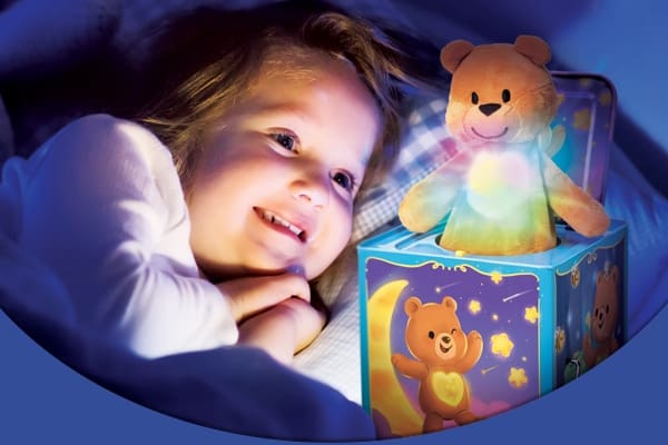 Schylling Pop and Glow Teddy Jack in the Box