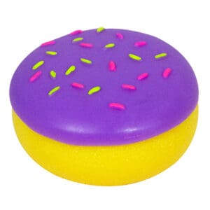 NeeDoh Jelly Donuts - Yellow Dohnut with Purple Frosting with Sprinkles